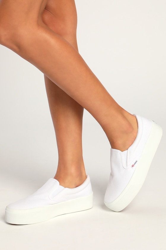 Superga Shoes Womens 8.5 39.5 White Platform Embroidered Avocado Sneakers  Tennis | eBay